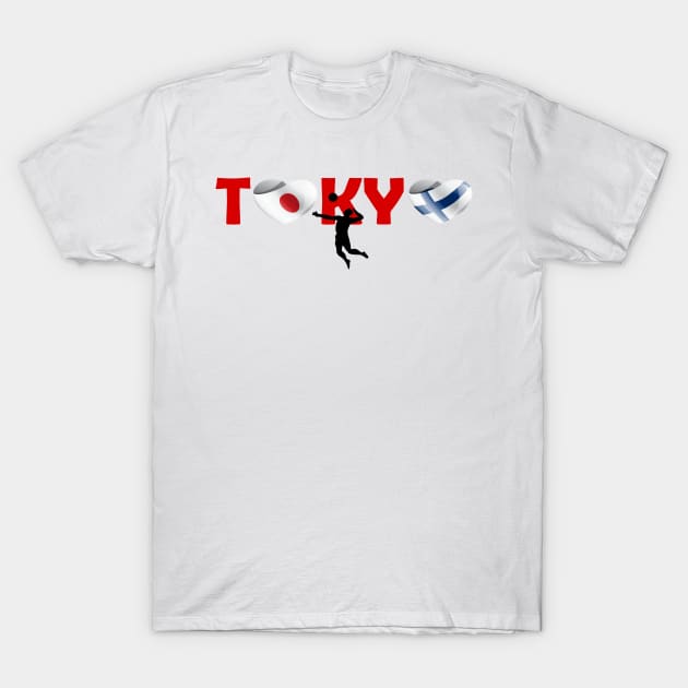 Volleyball in Tokyo - team Finland (FI) T-Shirt by ArtDesignDE